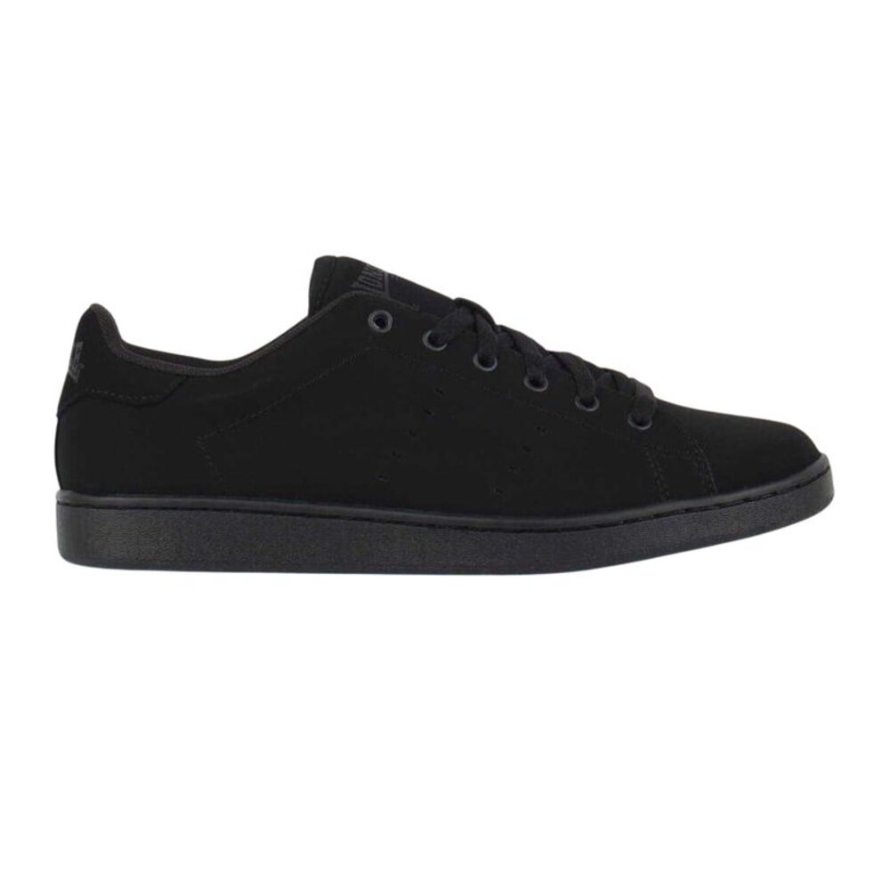 Lonsdale Mens Leyton Leather Flat Sneakers / Black
